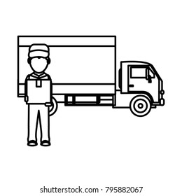 Box truck and man design