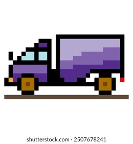  box truck in pixel art style