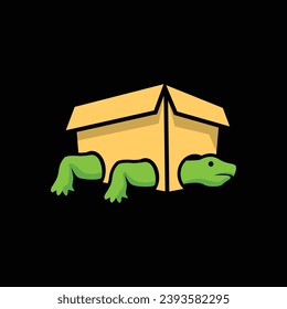 box turtle logo template, box turtle logo element, box turtle vector illustration