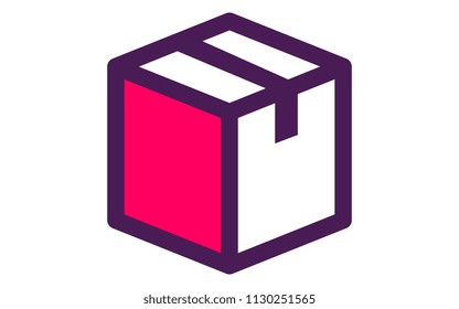 Box, two color icon