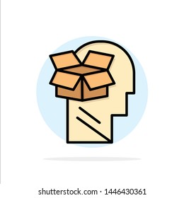 Box, Unbox, Data, User, Male Abstract Circle Background Flat color Icon