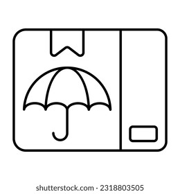Schachtel unter dem Schirm, Symbol der Paketversicherung