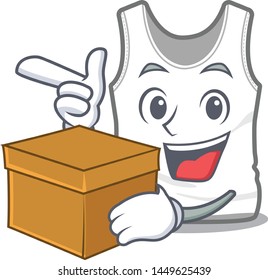 With box undershirt isolated with in the cartoon