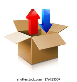 Box upload download icon