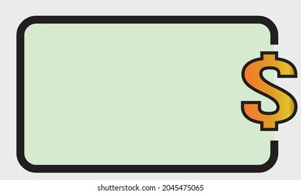 para usar con texto, símbolo de dinero, para notas diversas, icono de vector 