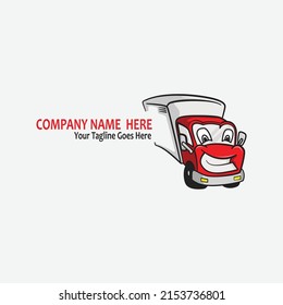 BOX VAN CARTOON LOGO TEMPLATE