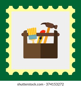 Box with various tools
