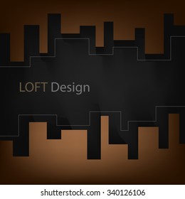 Box vector background design with loft color tone concept brown and black with space for text design 