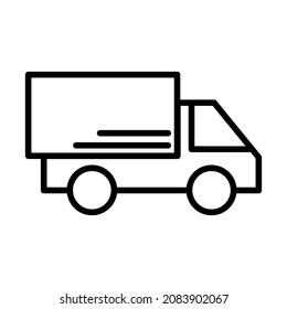 icono del vehículo vector de caja. símbolo del coche de entrega