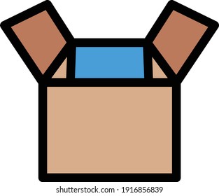 box vector color line icon