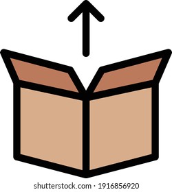 box vector color line icon
