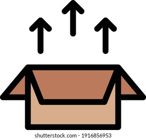 box vector color line icon