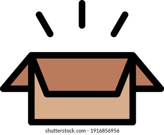 box vector color line icon