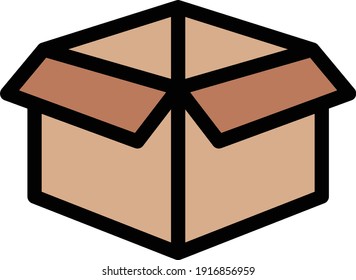 box vector color line icon