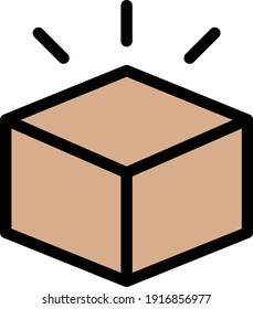 box vector color line icon