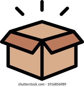 box vector color line icon