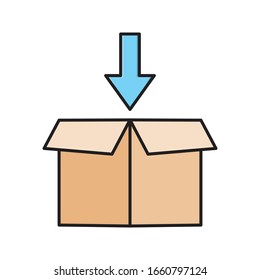 box vector flat color icon 