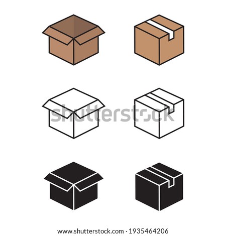 Box vector flat icon. Open box icon