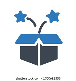 box vector glyph color icon 