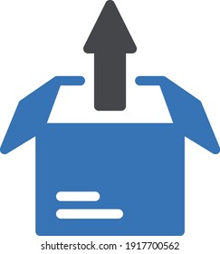 icono de color de glifo vectorial de caja