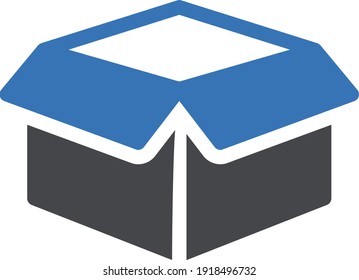box vector glyph color icon
