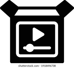 box vector glyph flat icon