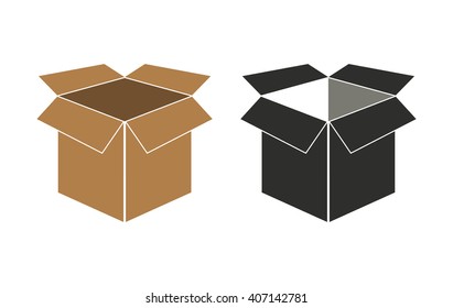 Box   vector icon. Black  illustration isolated on white  background for graphic and web design.