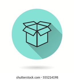Box vector icon. Black illustration isolated on green background for graphic and web design.