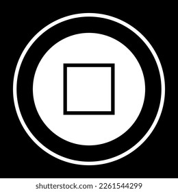 box vector icon, a city-shaped sign with a black outline