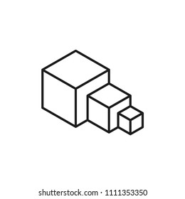 box vector icon, cube icon in trendy flat style 