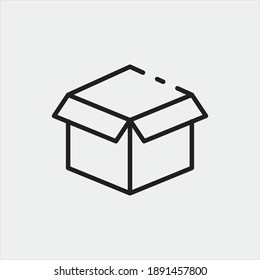 Señal de ilustración de icono de vector de caja