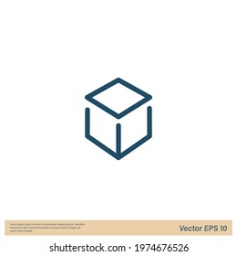 Box vector icon illustration sign