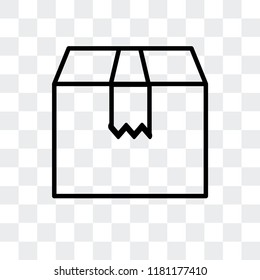 Box vector icon isolated on transparent background, Box logo concept