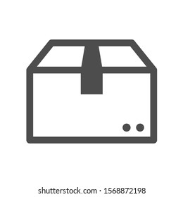 box vector icon isolated on white background. Packaging box icon for web, mobile apps and ui design