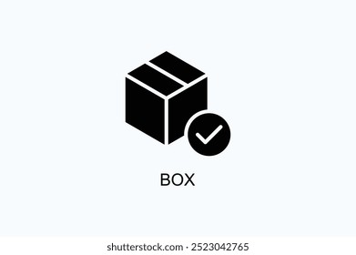 Icono de Vector de caja o ilustración de logotipo