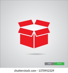 Box vector icon  in modern  style. Black  image for your web - site design and mobile apps. Boxing vector illustration.