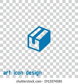 box vector icon on an abstract background
