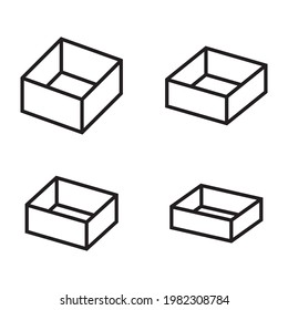 Box vector icon. Open box icon
