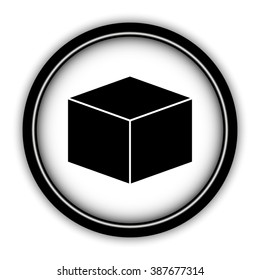 box - vector icon; round  button with shadow