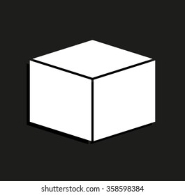 box -  vector icon with shadow