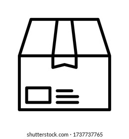 Box vector icon, simple silhouette on white background.