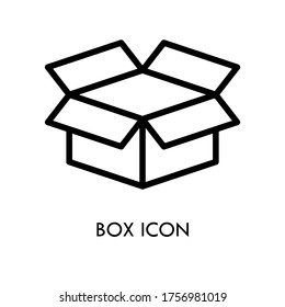 Box vector icon, simple silhouette on white background.