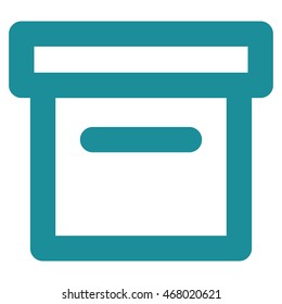 Box vector icon. Style is contour flat icon symbol, soft blue color, white background.