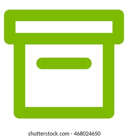 Box vector icon. Style is linear flat icon symbol, eco green color, white background.