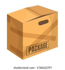 Box vector icon.Cartoon vector icon isolated on white background box.