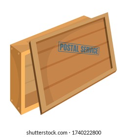 Box vector icon.Cartoon vector icon isolated on white background box.