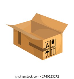 Box vector icon.Cartoon vector icon isolated on white background box.