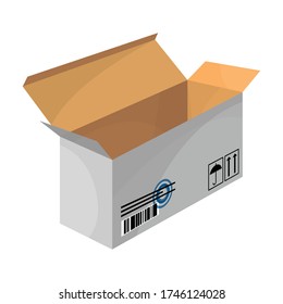 Icono de vector de caja.Icono de vector de dibujos animados aislado en el cuadro de fondo blanco.