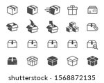 box vector icons isolated on white background. Packaging boxes icons for web, mobile apps and ui design