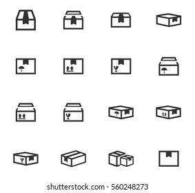 box vector icons for user interface design